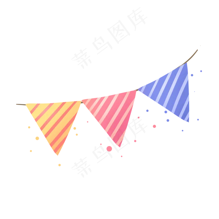 彩色卡通可爱三角形六一儿童节旗(2000X2000(DPI:300))psd模版下载