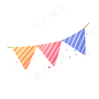 彩色卡通可爱三角形六一儿童节旗