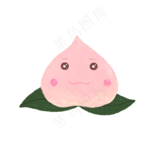 可爱清新风手绘卡通桃子免抠元素