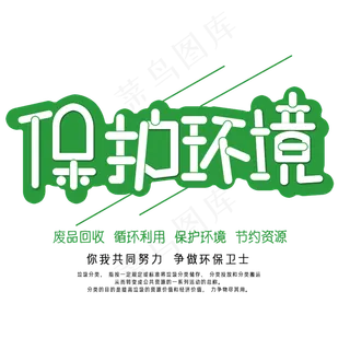 保护环境日创意字体