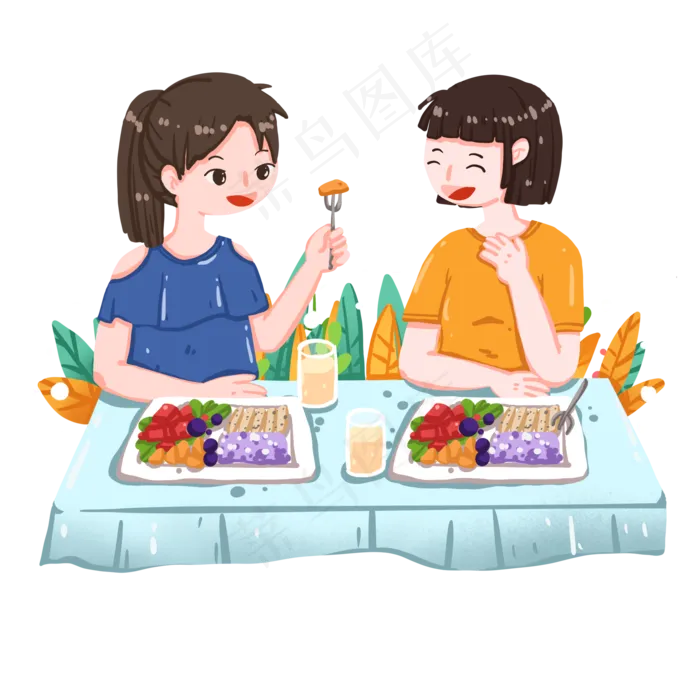 健康饮食的女孩们(2000X2000(DPI:300))psd模版下载