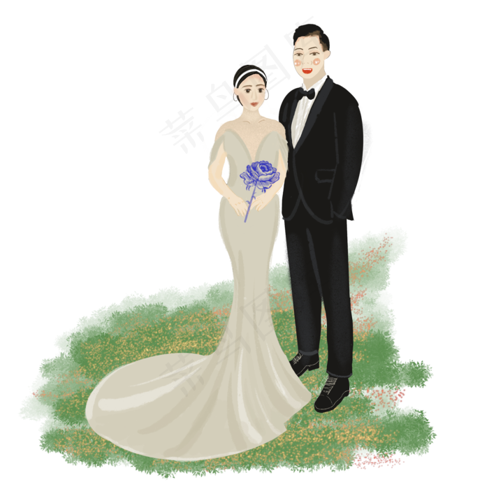 拍结婚照的小情侣(2000X2000(DPI:264))psd模版下载