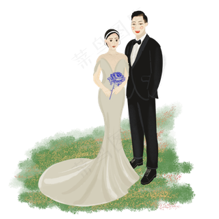 拍结婚照的小情侣