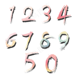 唯美平面风格原创免扣数字