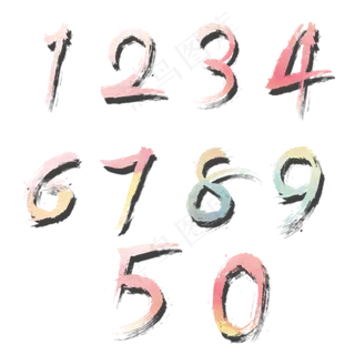 唯美平面风格原创免扣数字