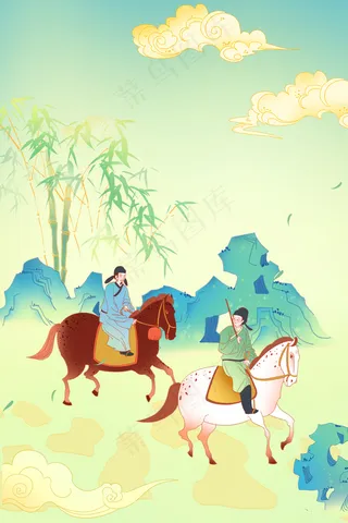 古代骑马古风男人物