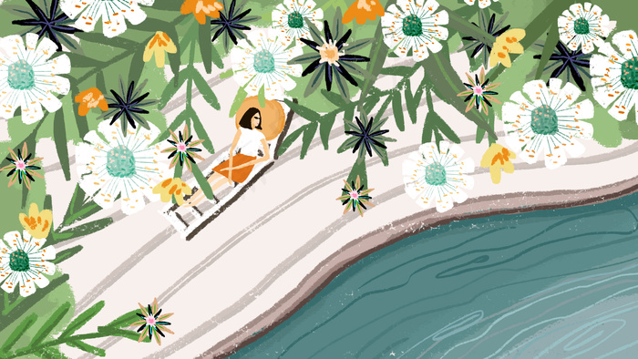 夏日小清新风景背景