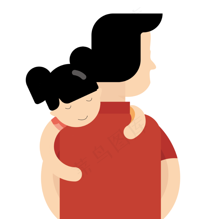 抱着孩子的父亲矢量免抠图