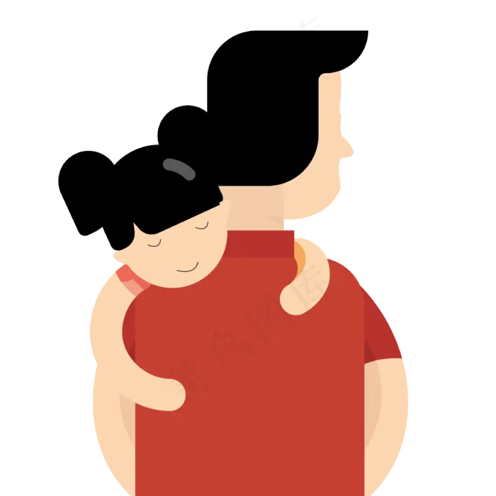 抱着孩子的父亲矢量免抠图ai矢量模版下载