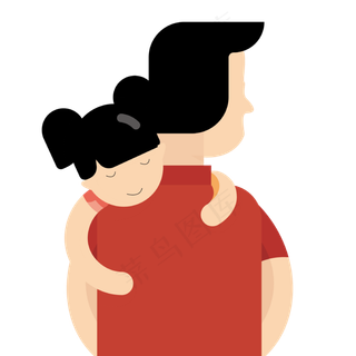 抱着孩子的父亲矢量免抠图