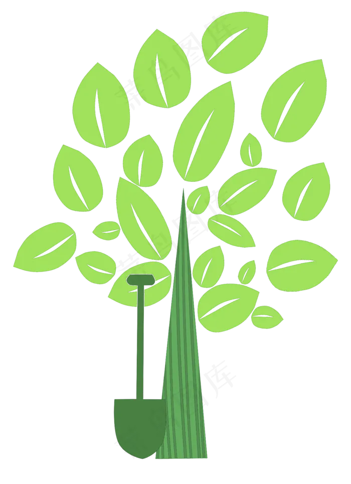 卡通植树节小树苗,免抠元素