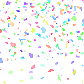 节日活动派对缤纷彩带碎片,免抠元素