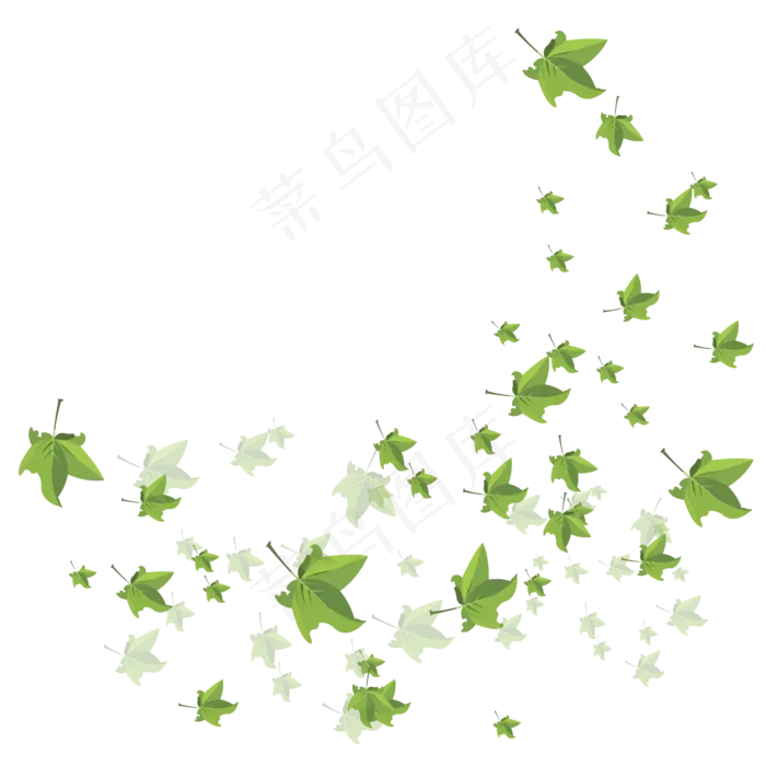 手绘植物树叶漂浮的叶子(1181X1181(DPI:150))ai矢量模版下载