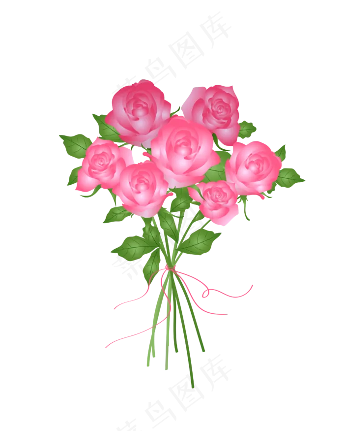 小清新手绘矢量粉玫瑰花(4167*5208px 300 dpi )ai矢量模版下载