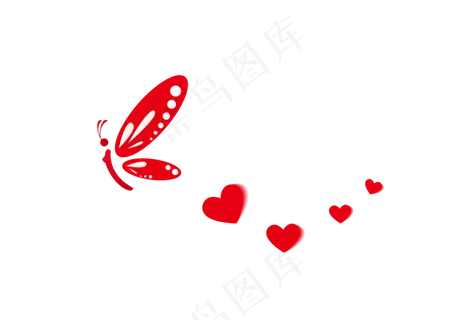 红色漂浮蝴蝶元素,免抠元素