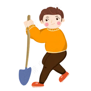 植树节创意人物手绘素材