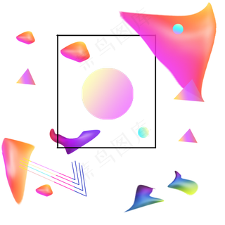 618电商流体渐变主题装饰素材