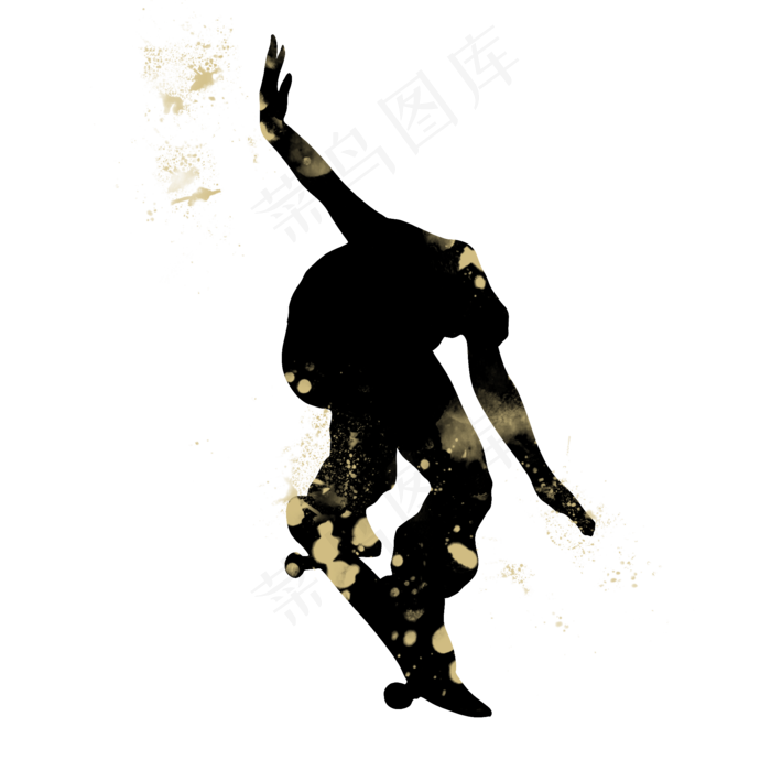 开学季滑板社团招新剪影,免抠元素(2000X2000(DPI:300))psd模版下载