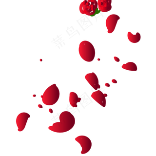 飘散玫瑰花瓣七夕情人节