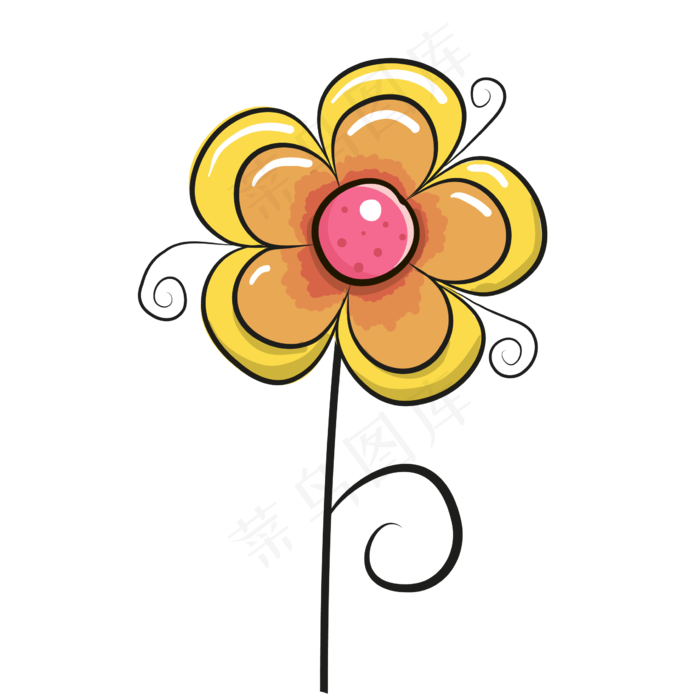 卡通手绘简笔画花朵