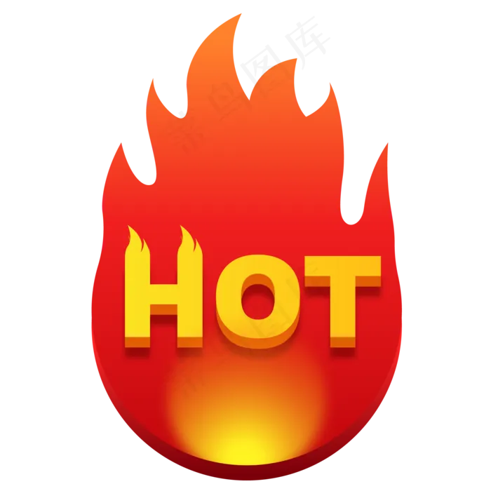 HOT火焰标签,免抠元素(2000*2000px 300 dpi )ai矢量模版下载
