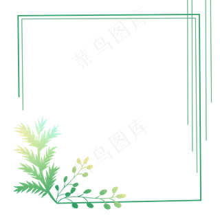 热带植物几何方框