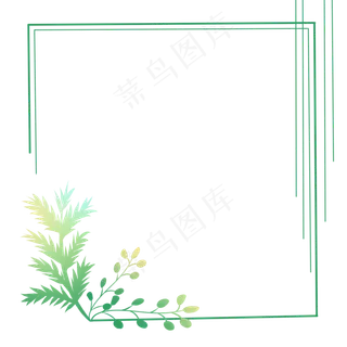 热带植物几何方框