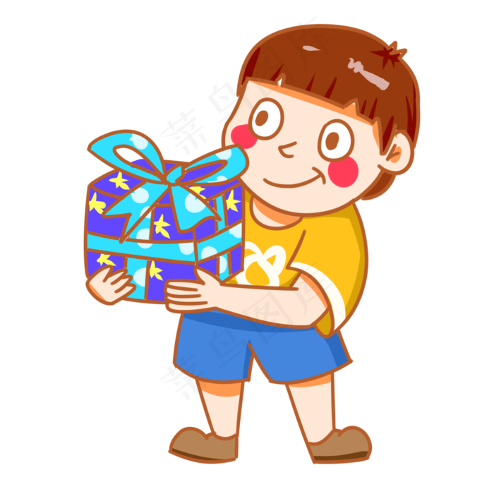 儿童节收礼物快乐手绘