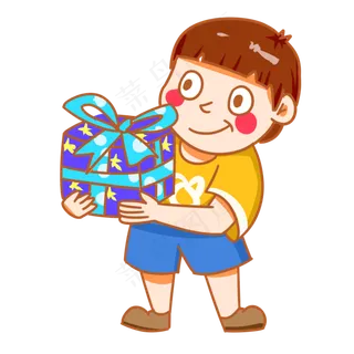 儿童节收礼物快乐手绘