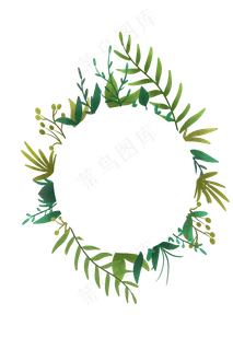 圆形植物ins边框