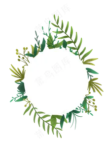 圆形植物ins边框