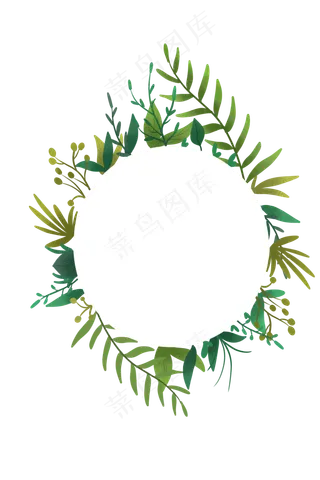 圆形植物ins边框