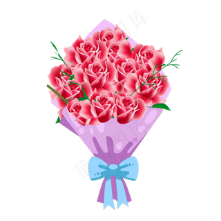 浪漫玫瑰花束节日礼物,免抠元素