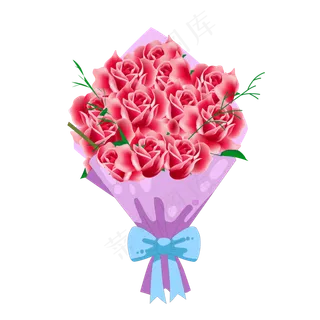 浪漫玫瑰花束节日礼物,免抠元素