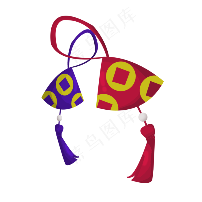 铜钱图案粽子挂件(2000X2000(DPI:300))psd模版下载