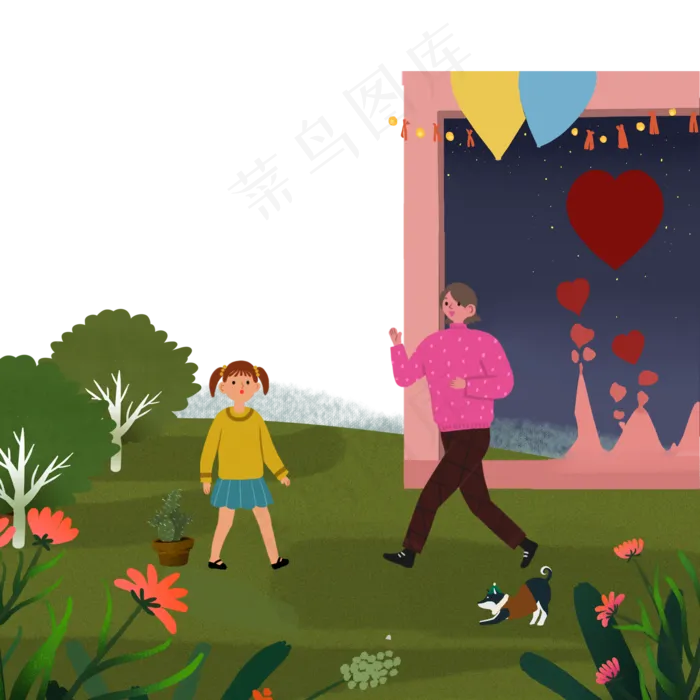 植树节去植树的小伙伴(2000X2000(DPI:300))psd模版下载