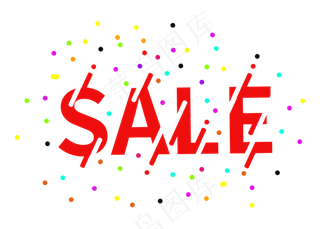红色涂鸦促销文字
