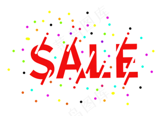 红色涂鸦促销文字