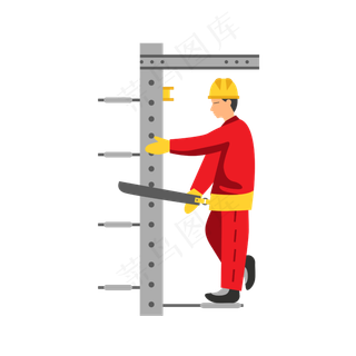 劳动节手绘风简洁红色劳动工人元