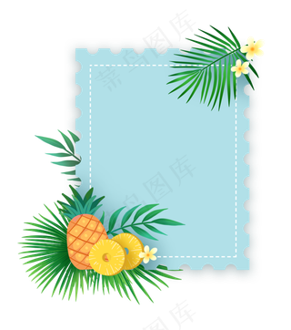 夏季水果菠萝文本框PNG免抠素材