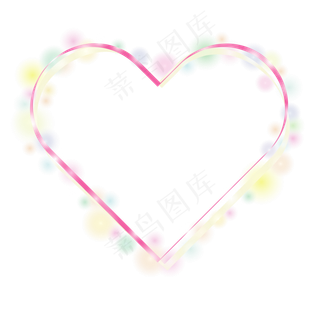 圣诞节霓虹灯爱心圣诞矢量免抠图