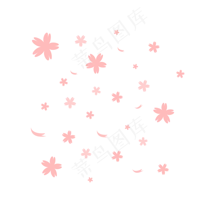 粉色漂浮樱花花瓣,免抠元素(2000*2000px 300 dpi )ai矢量模版下载