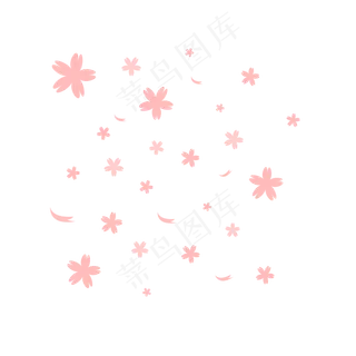 粉色漂浮樱花花瓣,免抠元素