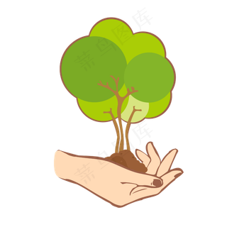 矢量手绘卡通树木