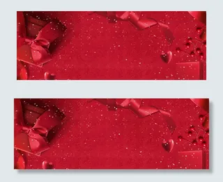 圣诞节卡通红色banner
