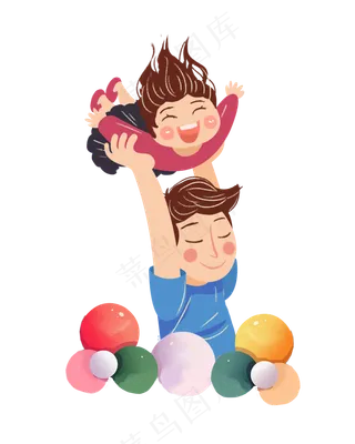 儿童节父亲举高高女儿