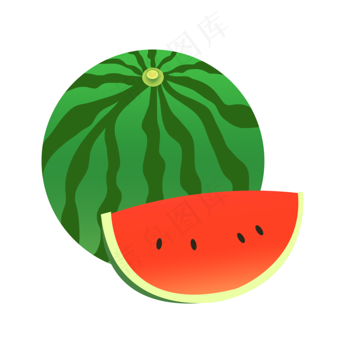 夏天水果西瓜插画