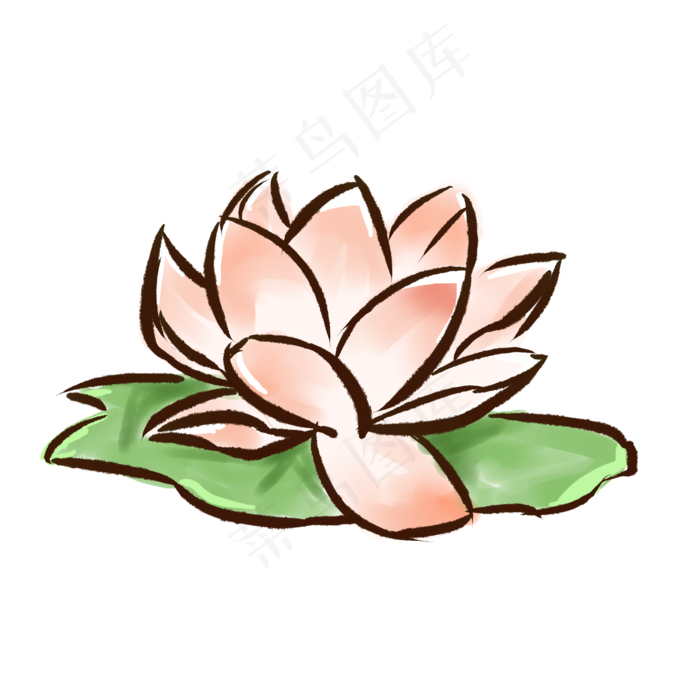 淡雅水墨典故荷花