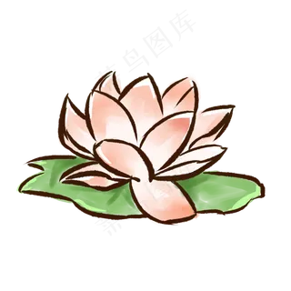 淡雅水墨典故荷花