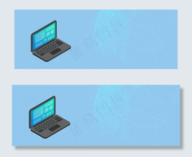 电商数码产品几何蓝色banner(1920*700px 	       )psd模版下载